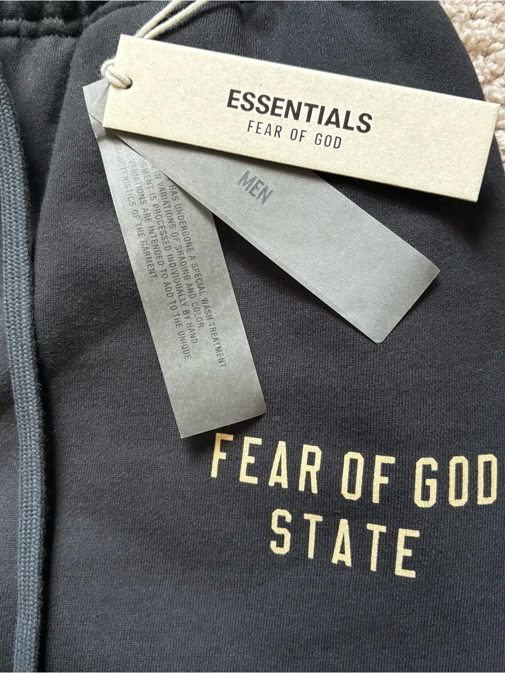 NWT Fear of God Essentials Heavy Fleece Sweatpant Black Small Oversized FW24 - Picture 4 of 11